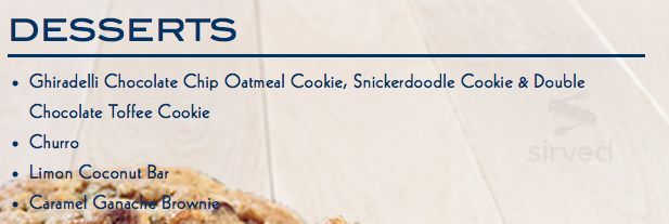 Rubio's Coastal Grill dessert menu in San Marcos, California
