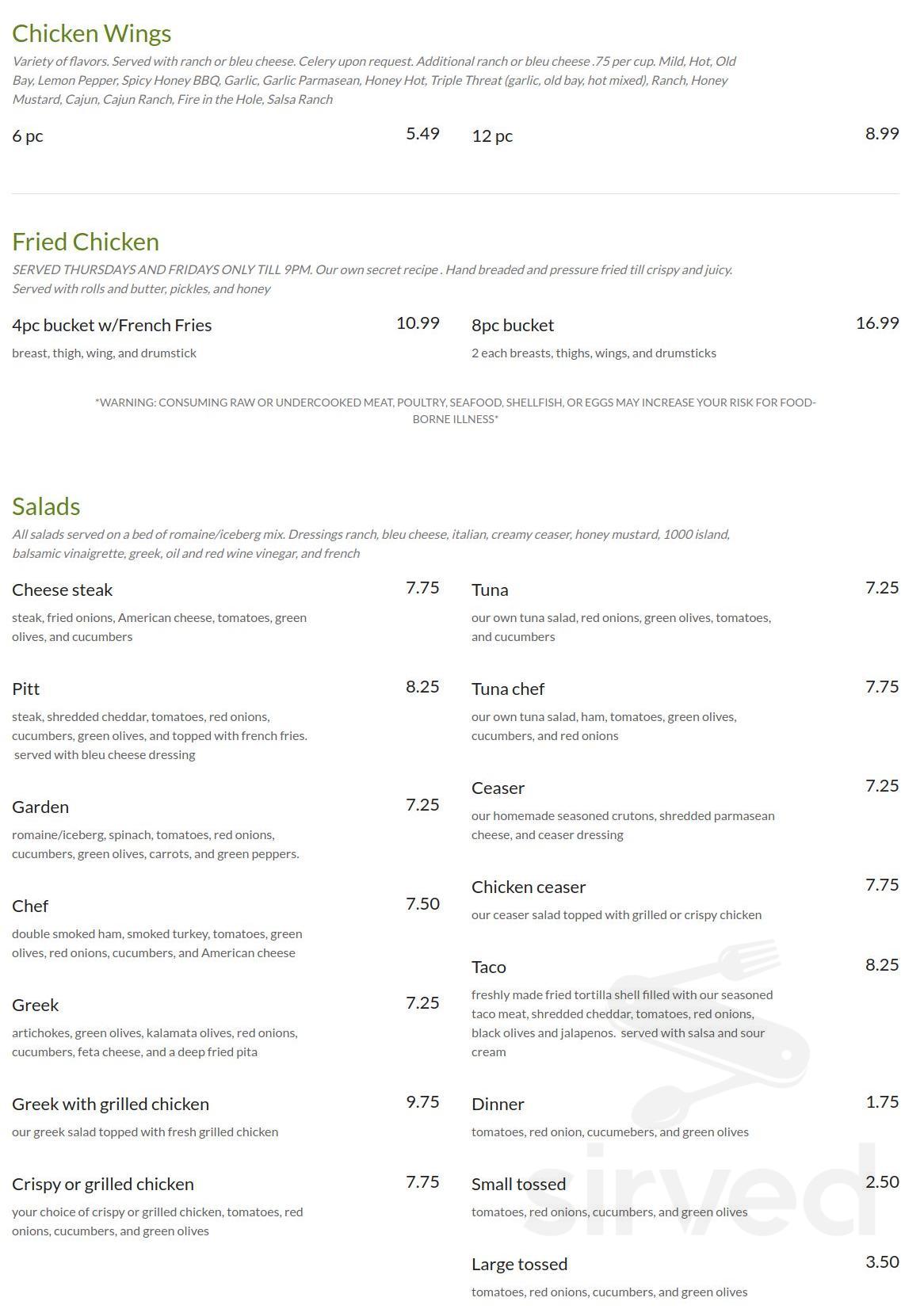 Greek Town Pizza & Restaurant menu in Lebanon, Pennsylvania, USA