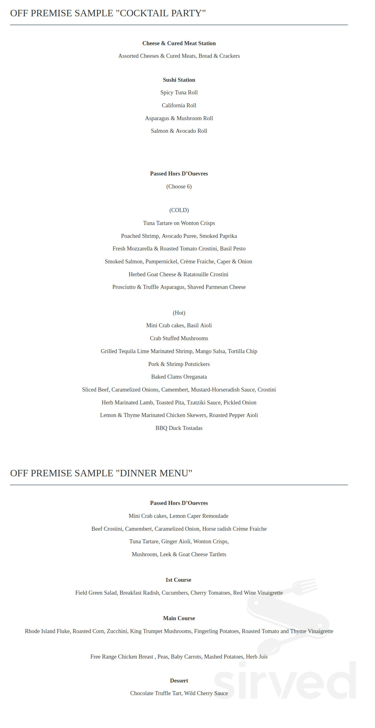 Liv's Oyster Bar & Restaurant menu in Old Saybrook, Connecticut