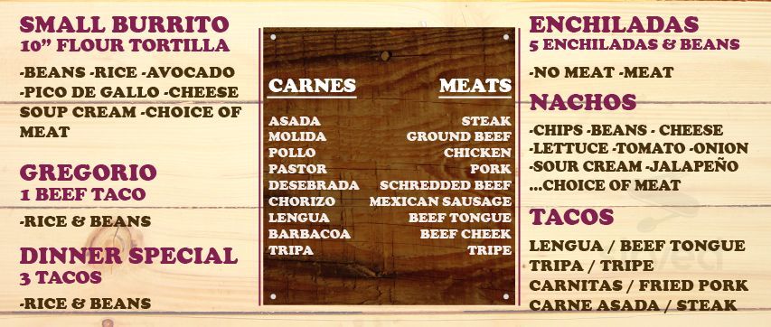 El Oasis menu in Haslett, Michigan