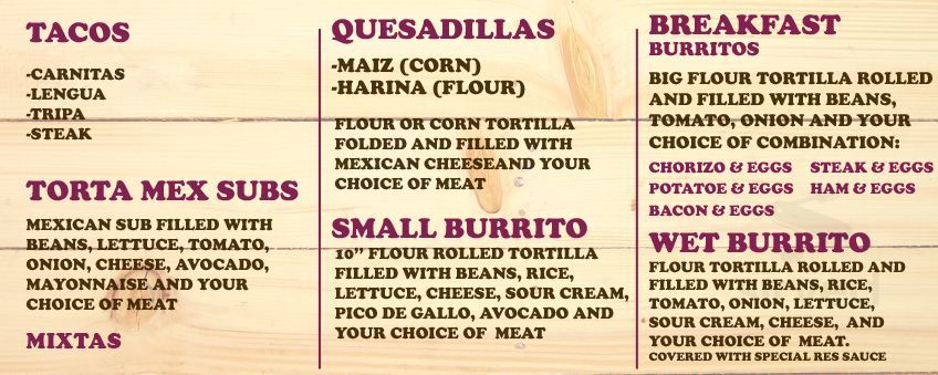 El Oasis menu in Haslett, Michigan