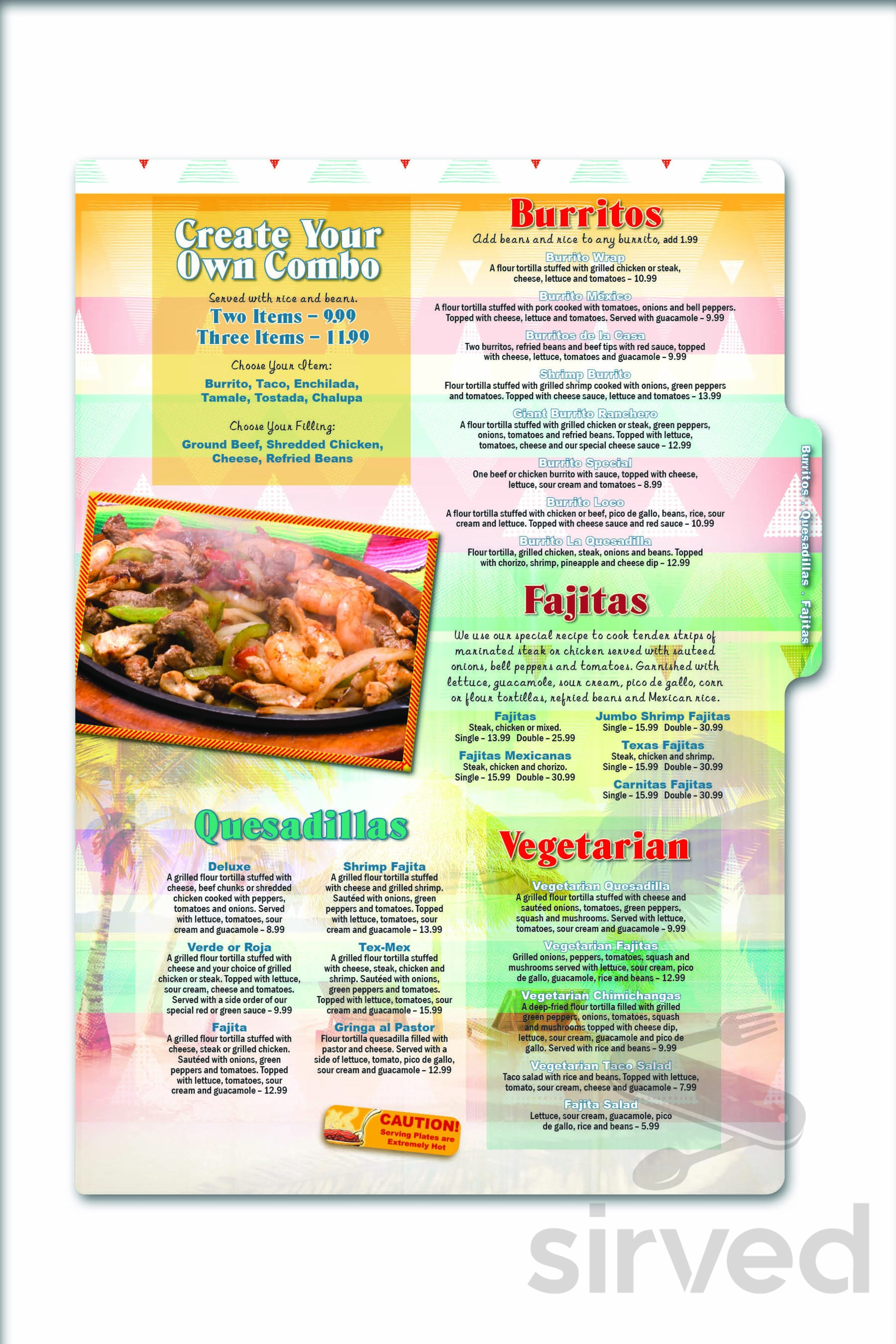 La Quesadilla Mexican Restaurant menu in Hartsville, Tennessee, USA