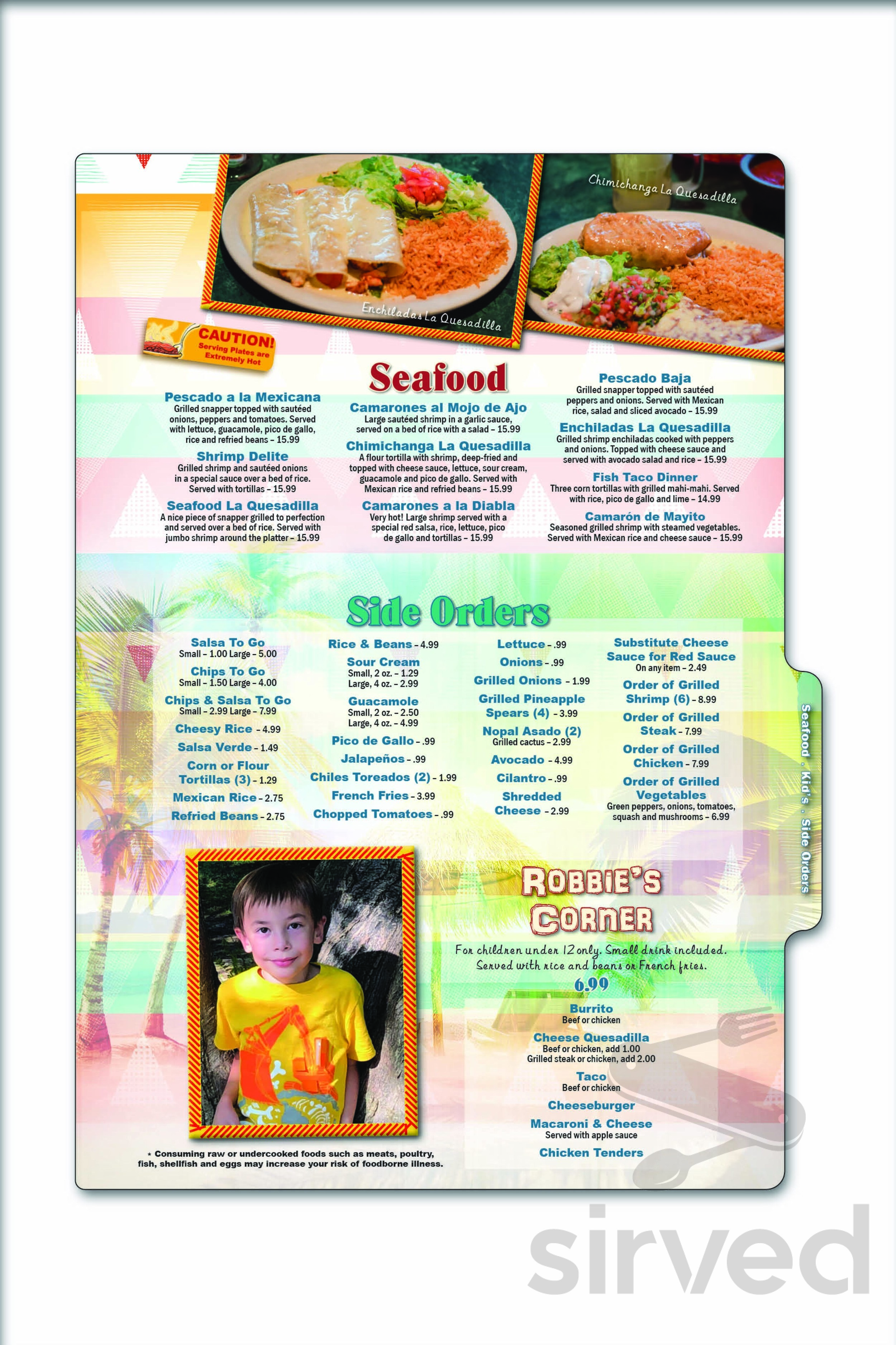 La Quesadilla Mexican Restaurant menu in Hartsville, Tennessee, USA