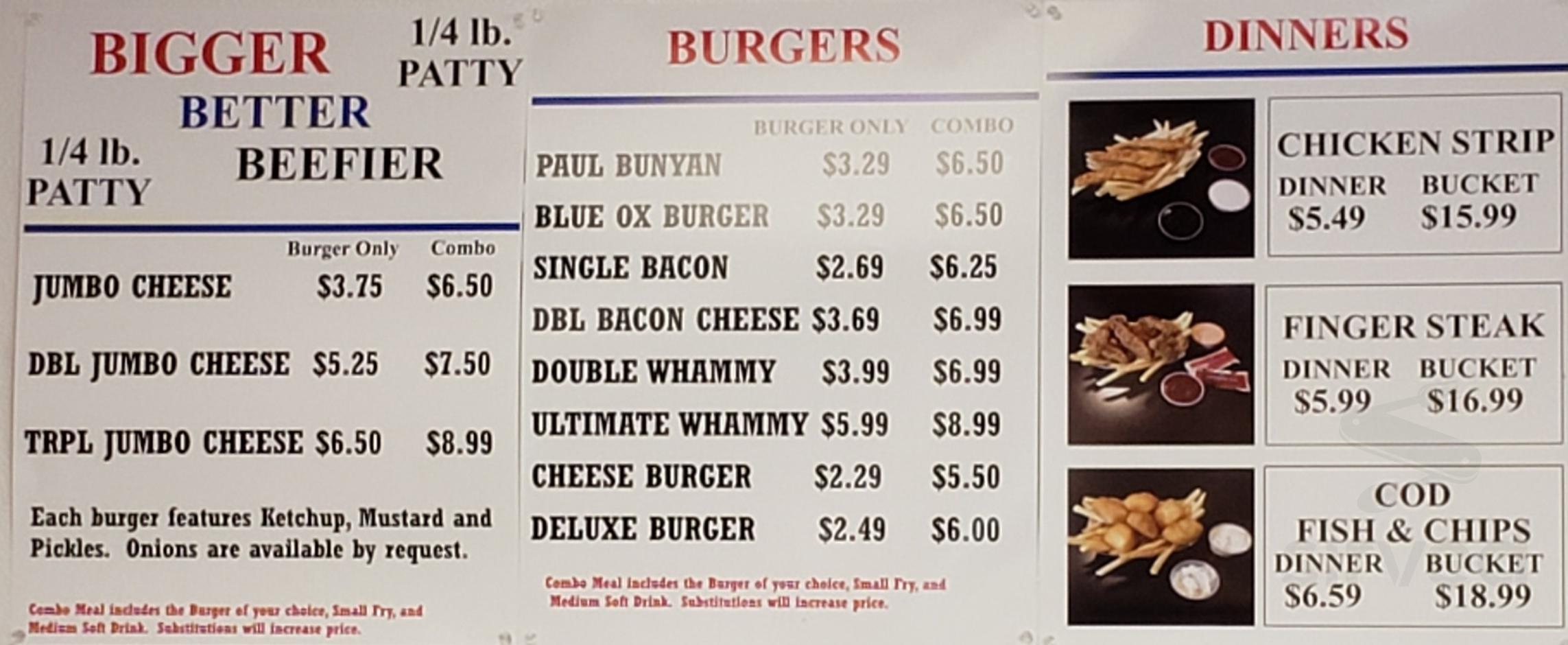 Paul bunyan restaurant menus in coeur d alene idaho united states