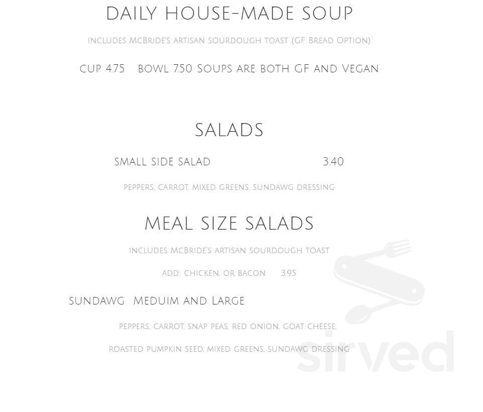 Cafe Verve Inc. menu in Medicine Hat, Alberta, Canada