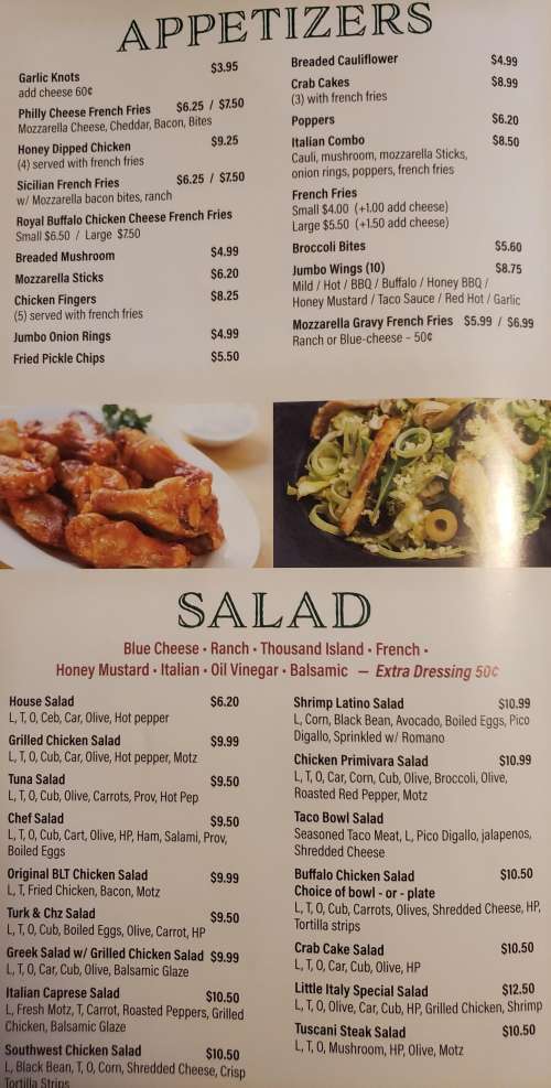 Taste Of Little Italy menu in New Berlin, Pennsylvania, USA