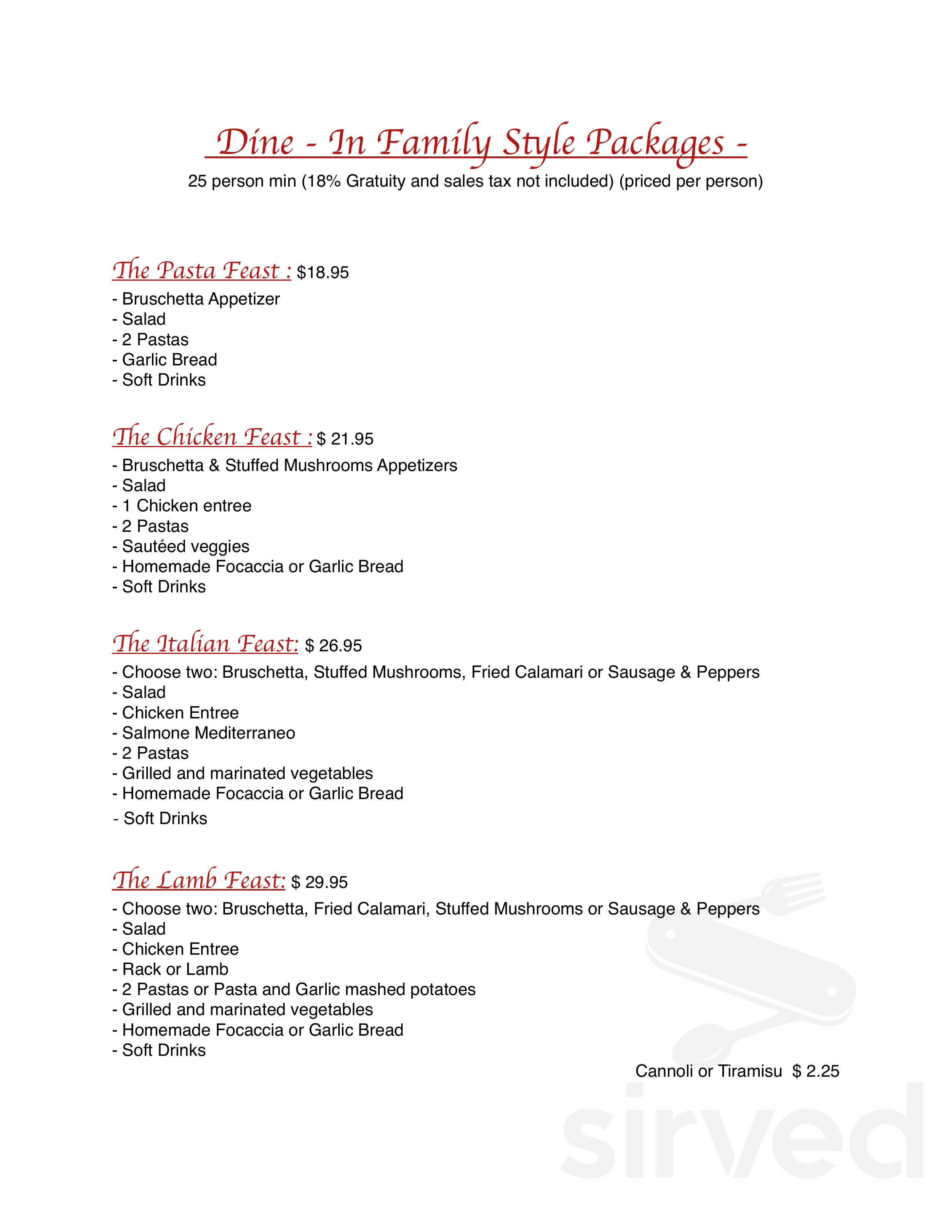 Renato's Restaurant and Catering menu in Westminster, California, USA