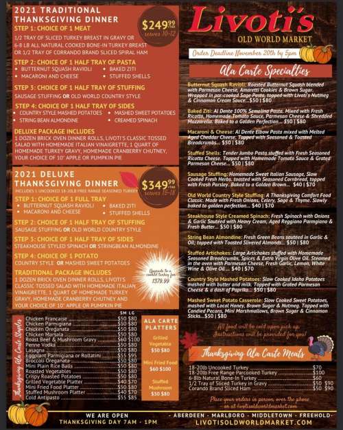 Livoti's Old World Market menu in Freehold Township, New Jersey, USA