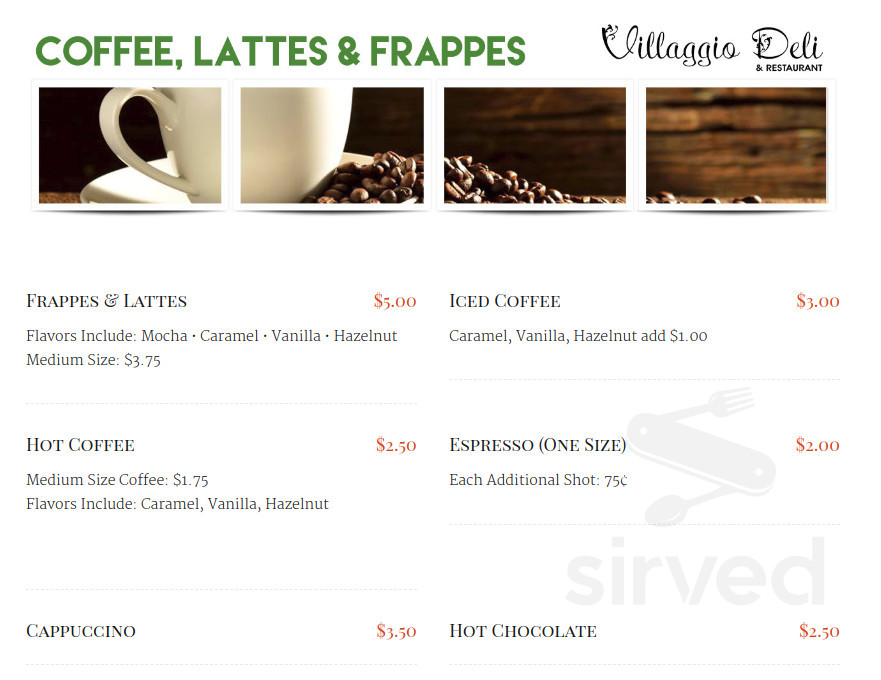 Villaggio Deli & Restaurant menu in Van Nuys, California