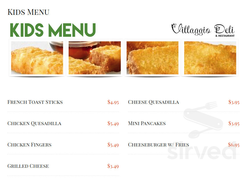 Villaggio Deli & Restaurant kids menu in Van Nuys, California