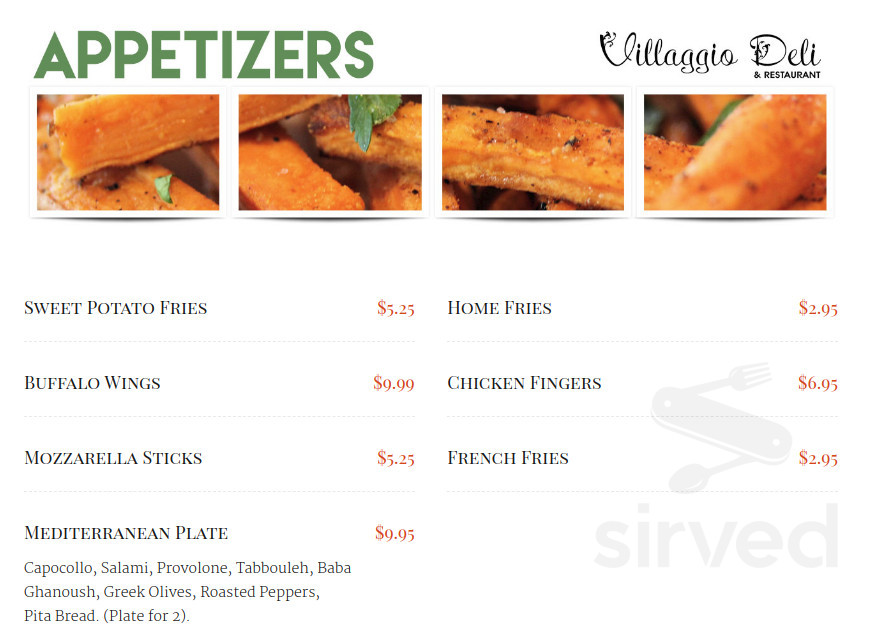 Villaggio Deli & Restaurant menu in Van Nuys, California