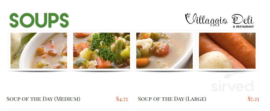 Villaggio Deli & Restaurant menu in Van Nuys, California