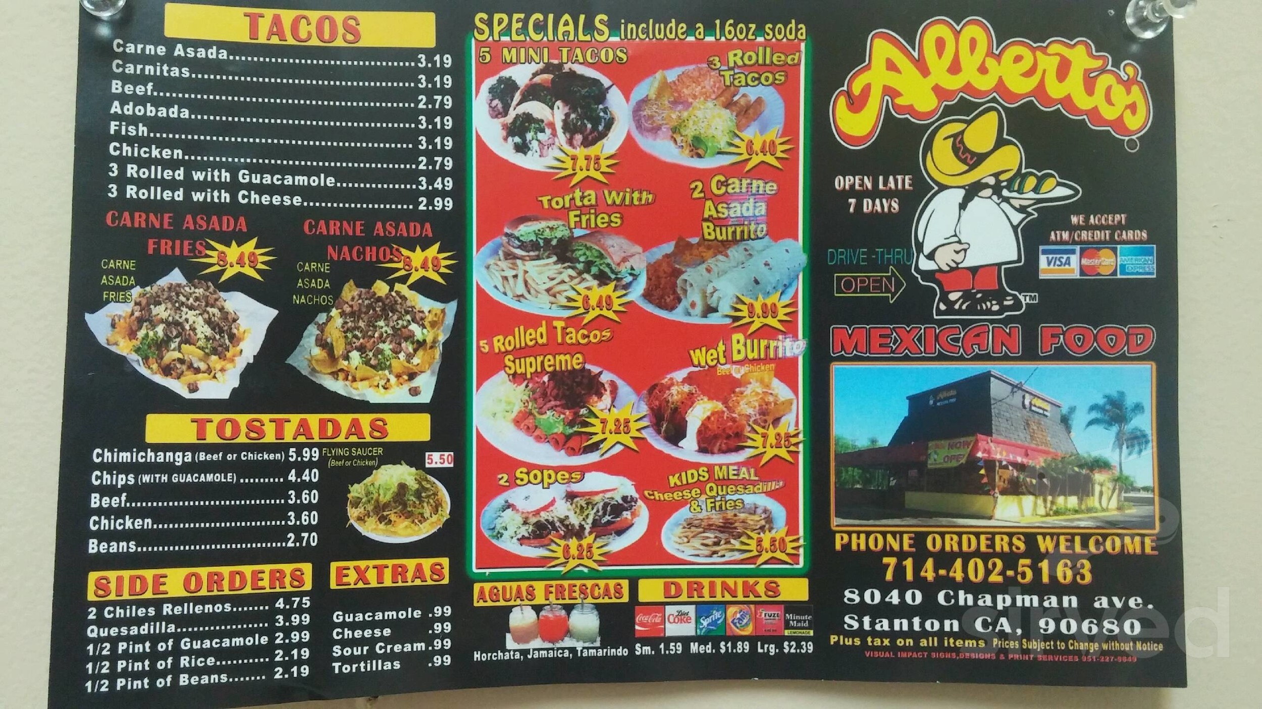 albertos near me menu