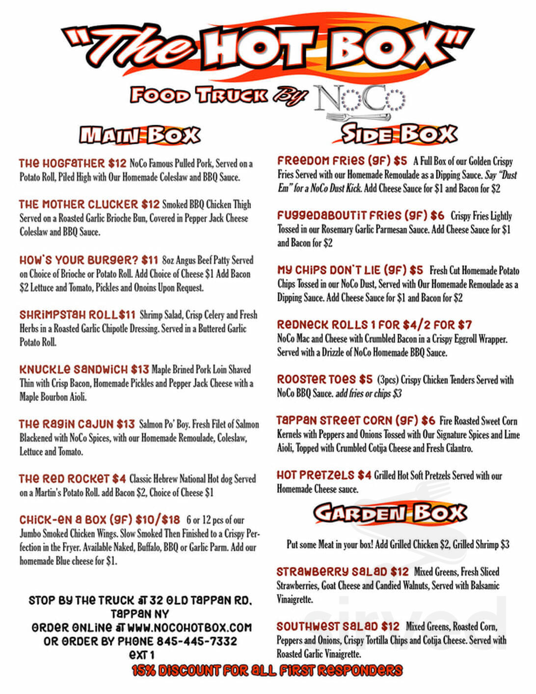 NoCo Hot Box Food Truck menu in Tappan, New York, USA