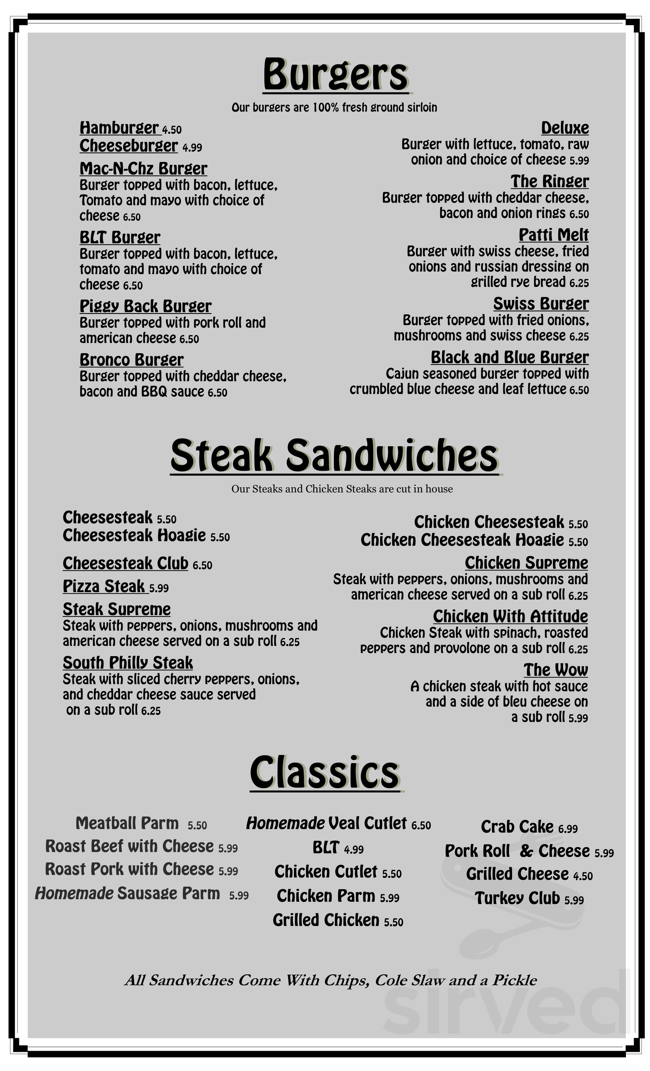 Dominic's Tavern menu in Bellmawr, New Jersey, USA