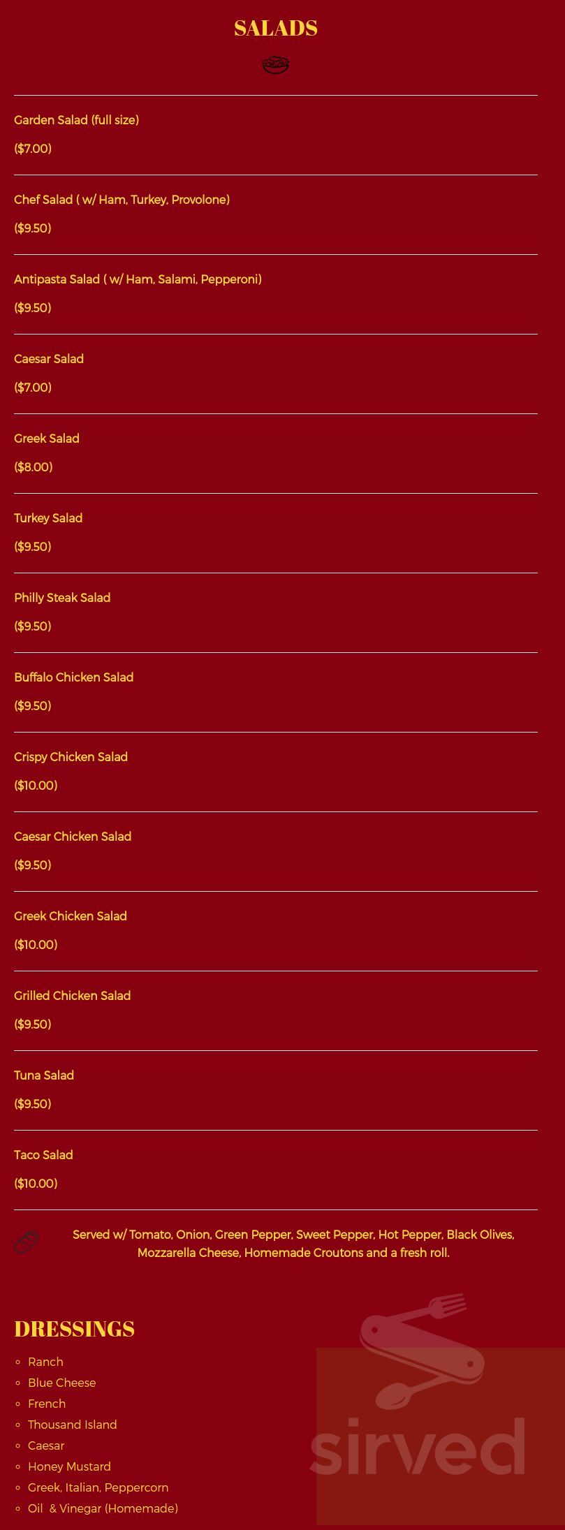 717 Pizzeria menus in Millersburg, Pennsylvania, United States