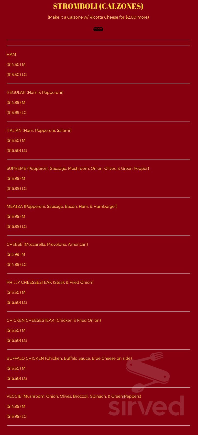 717 Pizzeria menus in Millersburg, Pennsylvania, United States