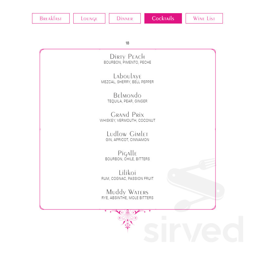 Dirty French Steakhouse menus in Miami, Florida, United States