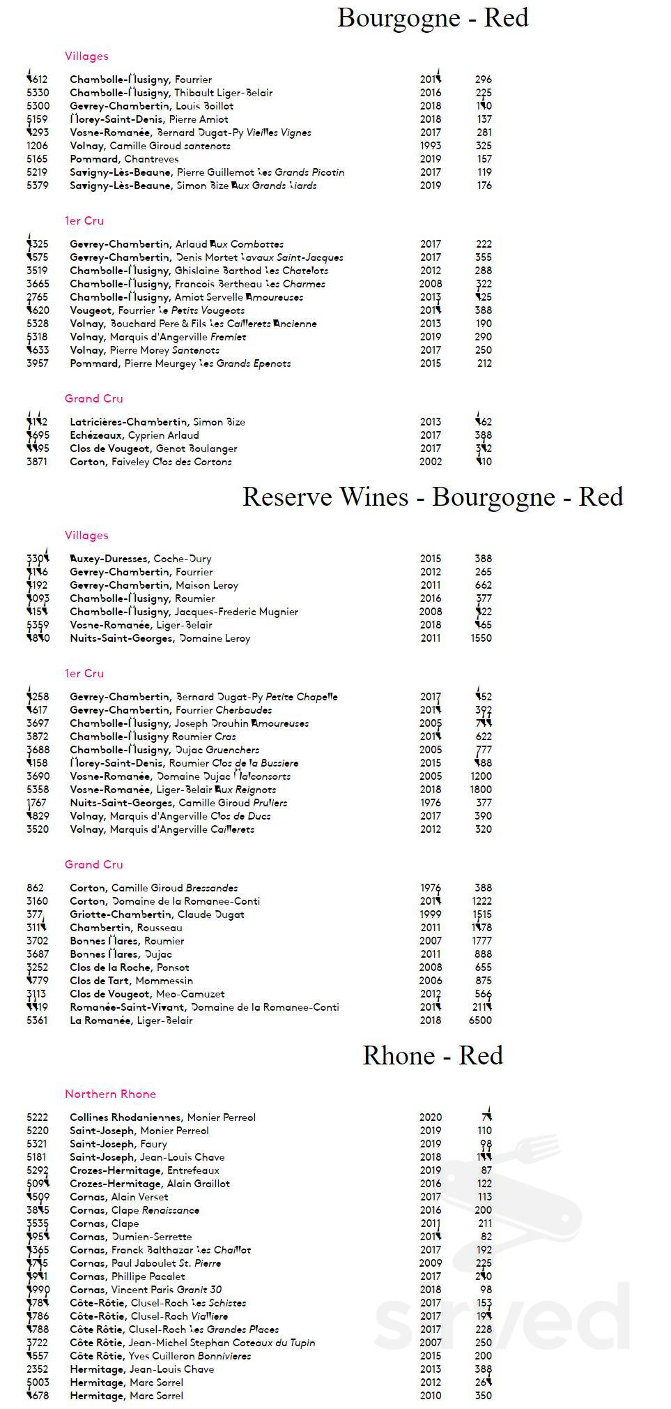 Dirty French Steakhouse menus in Miami, Florida, United States