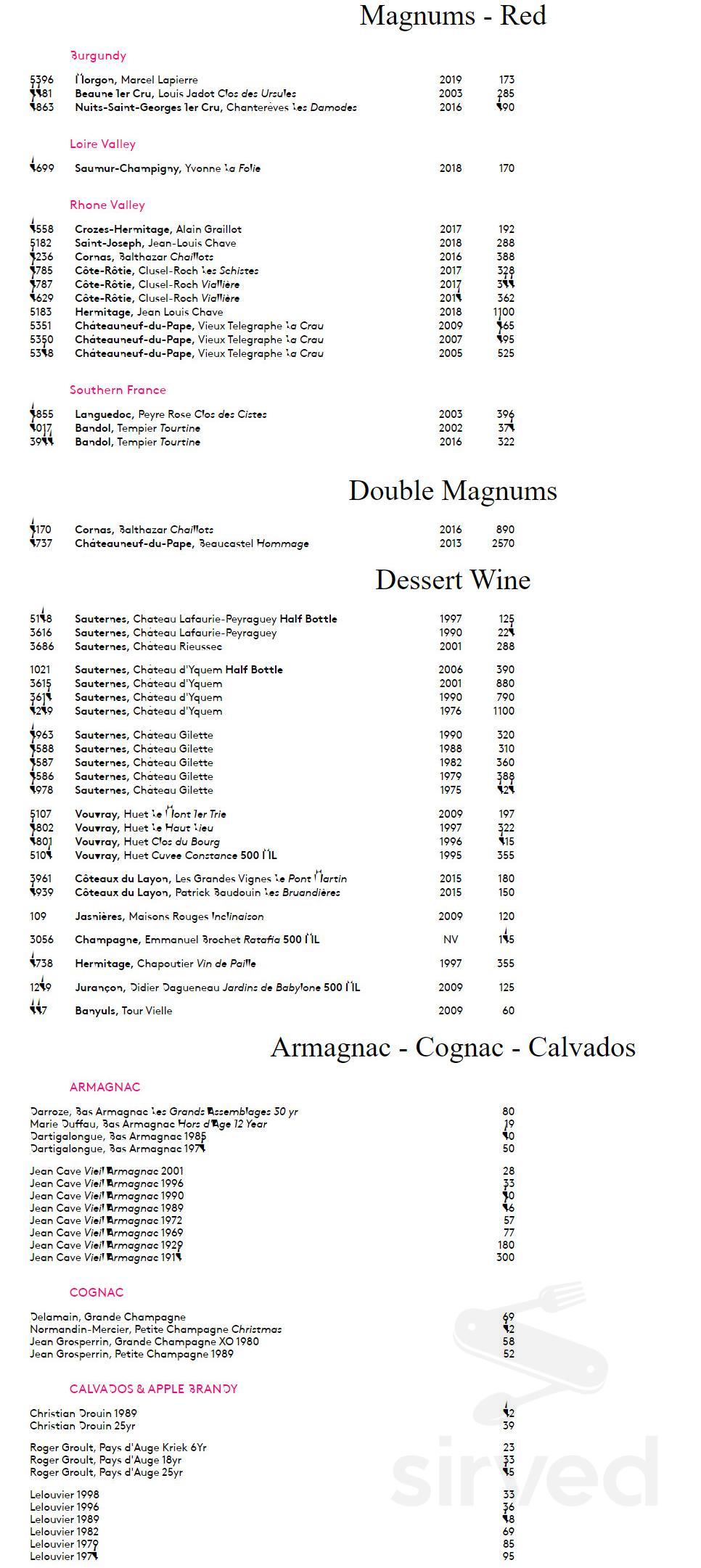 Dirty French Steakhouse menus in Miami, Florida, United States