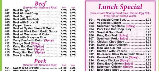 Menu for Chinese Kitchen on Kedzie and Roosevelt in Chicago, IL | Sirved