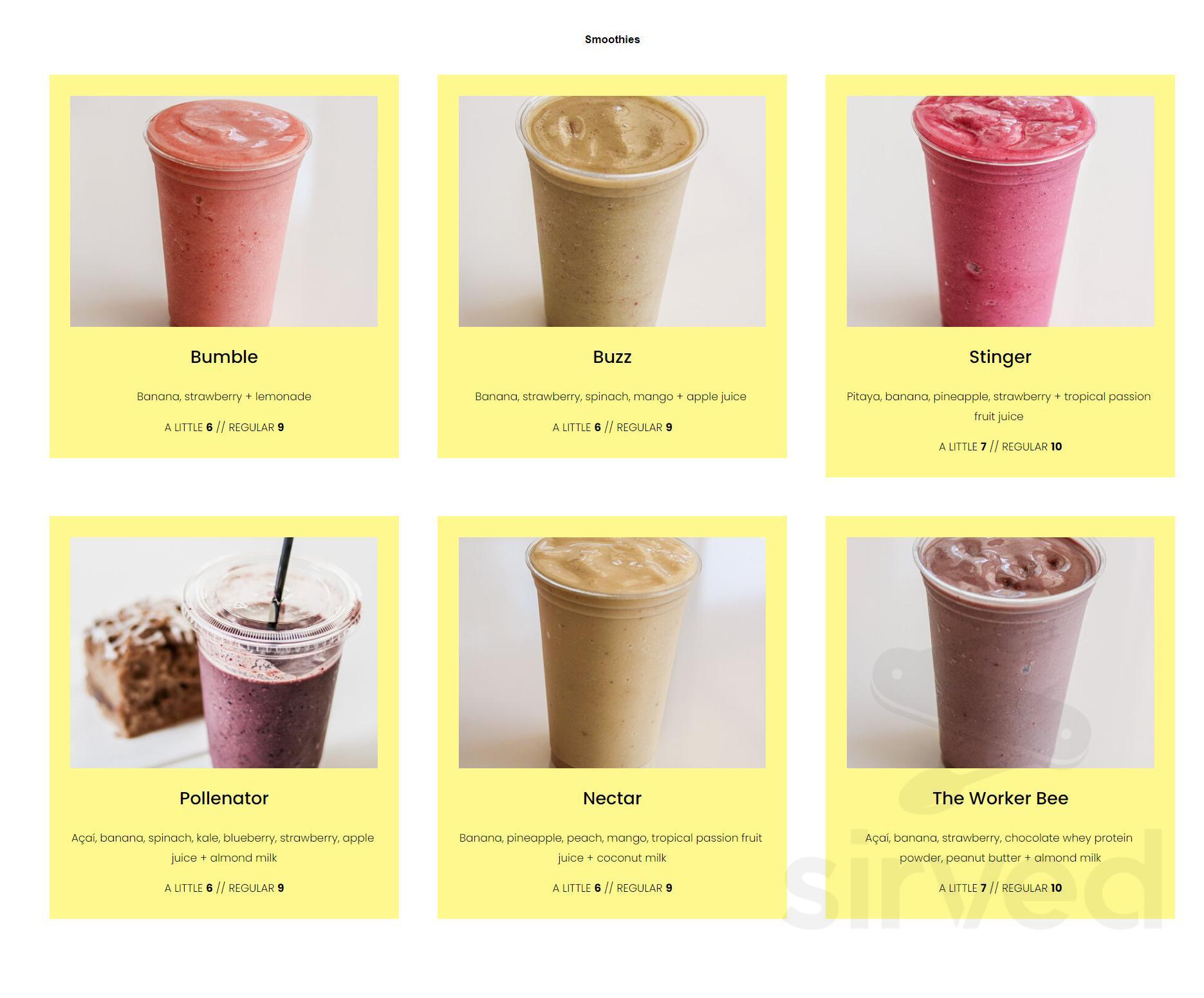 Menu - Corvallis OR's Pollen | Sirved