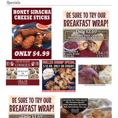 B & B Express menu in Mt Calvary, Wisconsin, USA