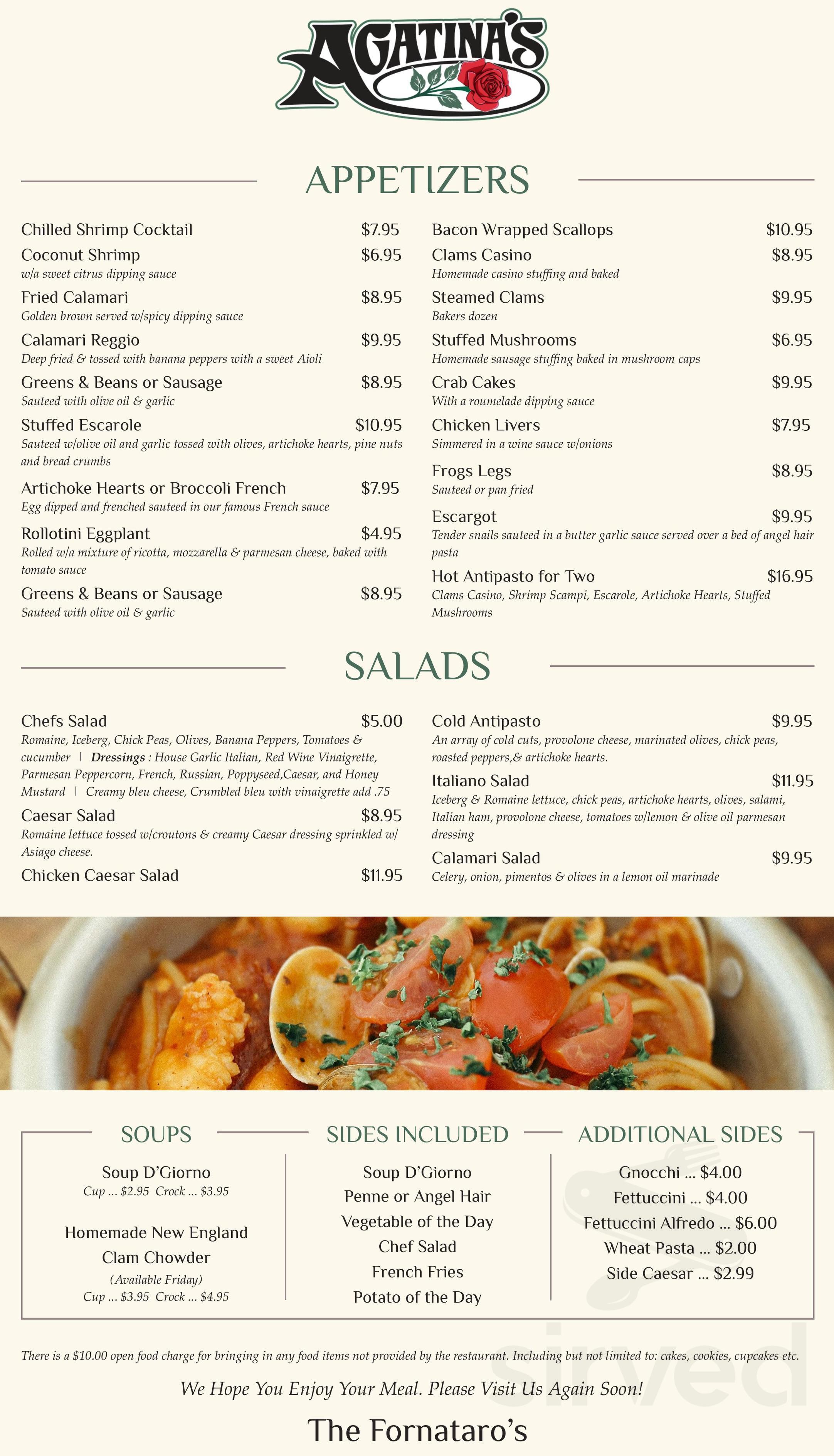 Agatina's Restaurant menu in Rochester, New York, USA