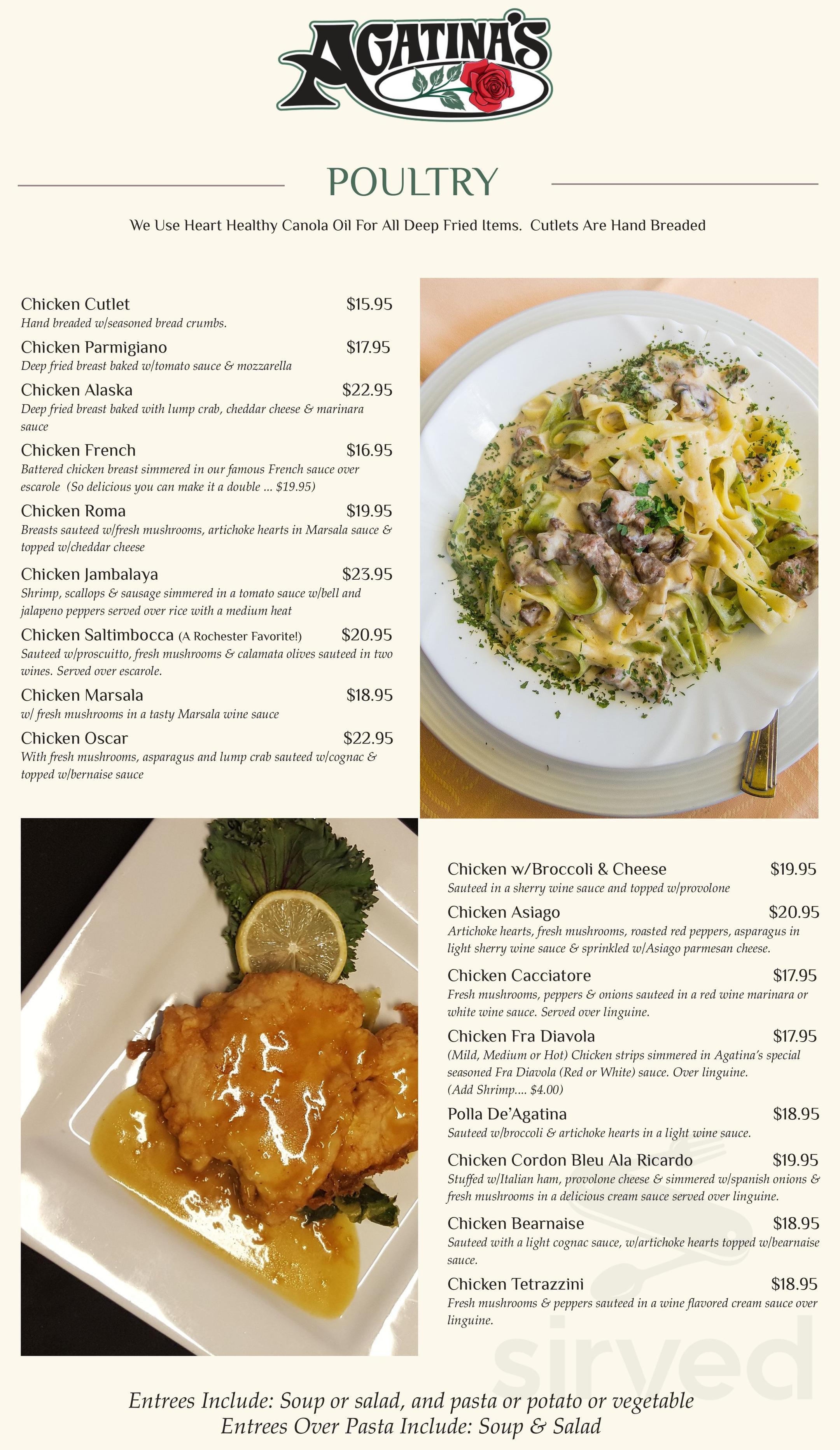 Agatina's Restaurant menu in Rochester, New York, USA