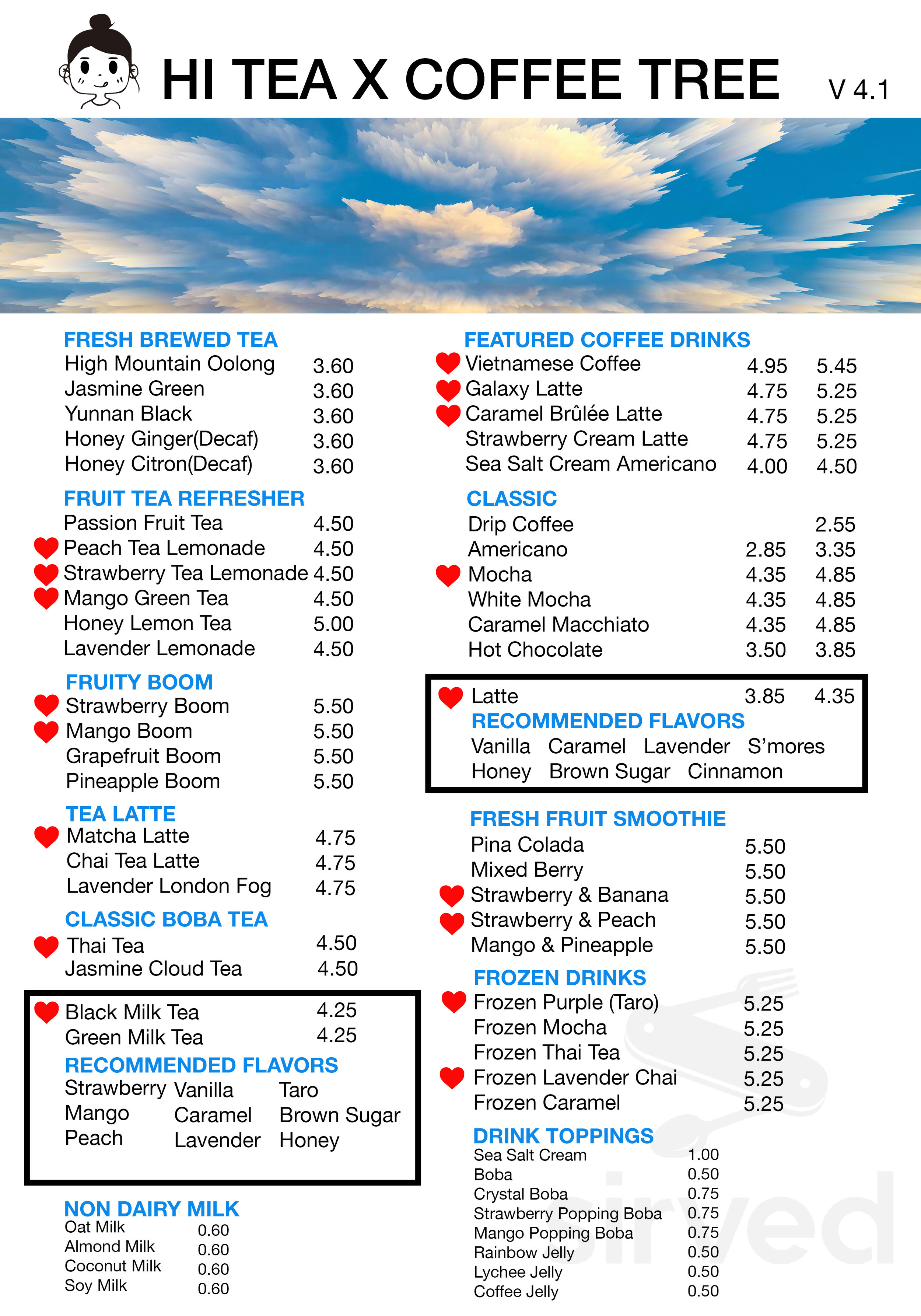 Ok Tea Menu HI TEA X COFFEE TREE menu in Edmond, Oklahoma, USA