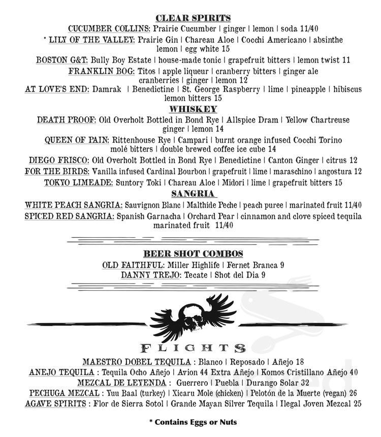Diego's East Side menu in Providence, Rhode Island, USA