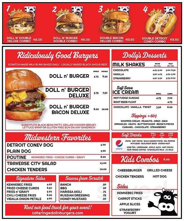 Doll n' Burgers Jackson menu in Jackson, Michigan, USA