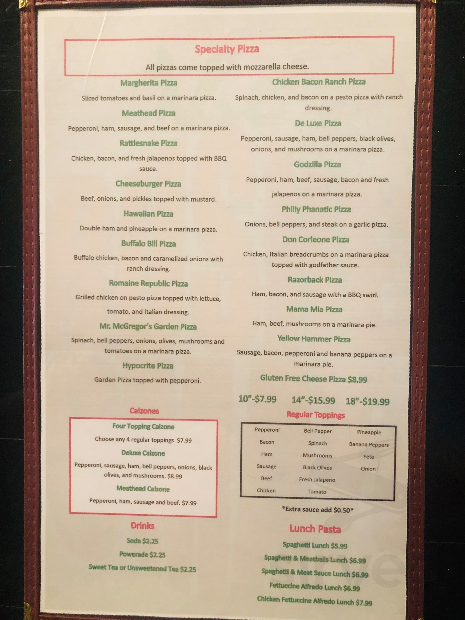 The Crushed Tomato LaFayette menus in LaFayette, United States