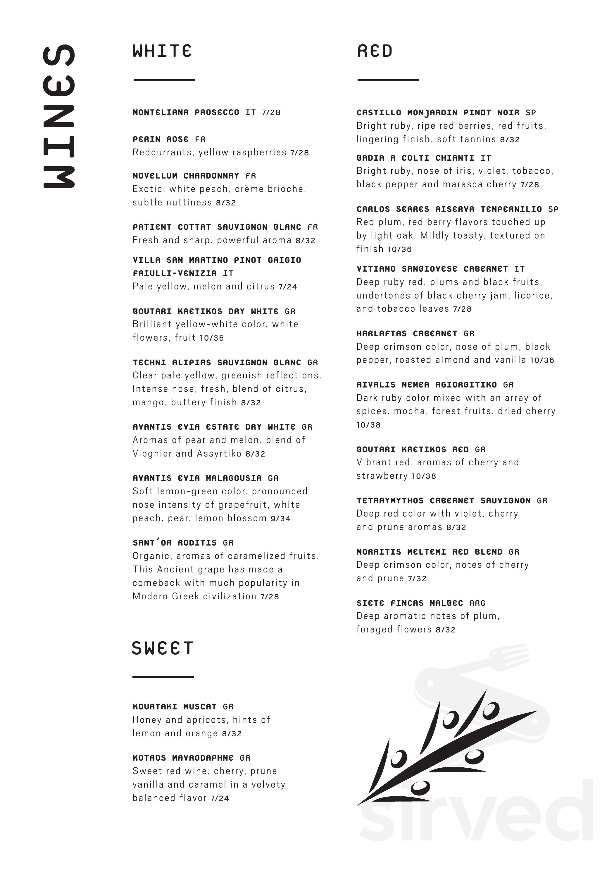 Demi's Mediterranean Kitchen menu in Richmond, Virginia, USA