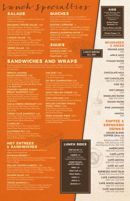 Sugar Cakes Patisserie & Bistro menu in Marietta, USA