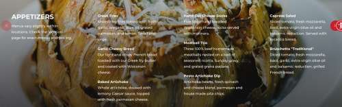 Chicago Fire menu in Folsom, California, USA