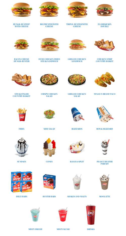 Dairy Queen menu in Angleton, Texas, USA