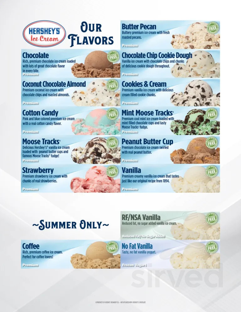 King Kone menu in Ocean City, Maryland, USA