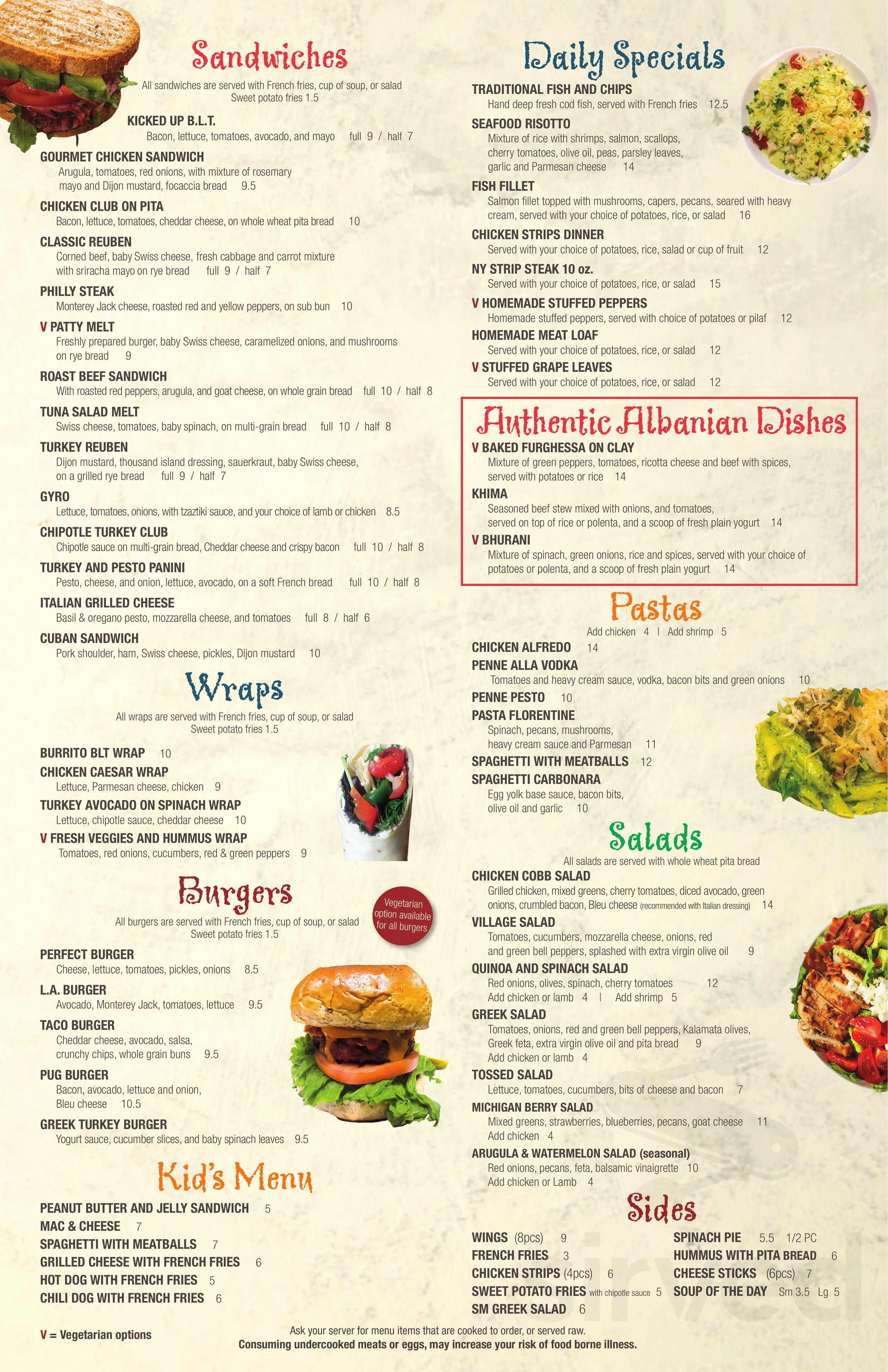 aMa Bistro menu in Ann Arbor, Michigan, USA
