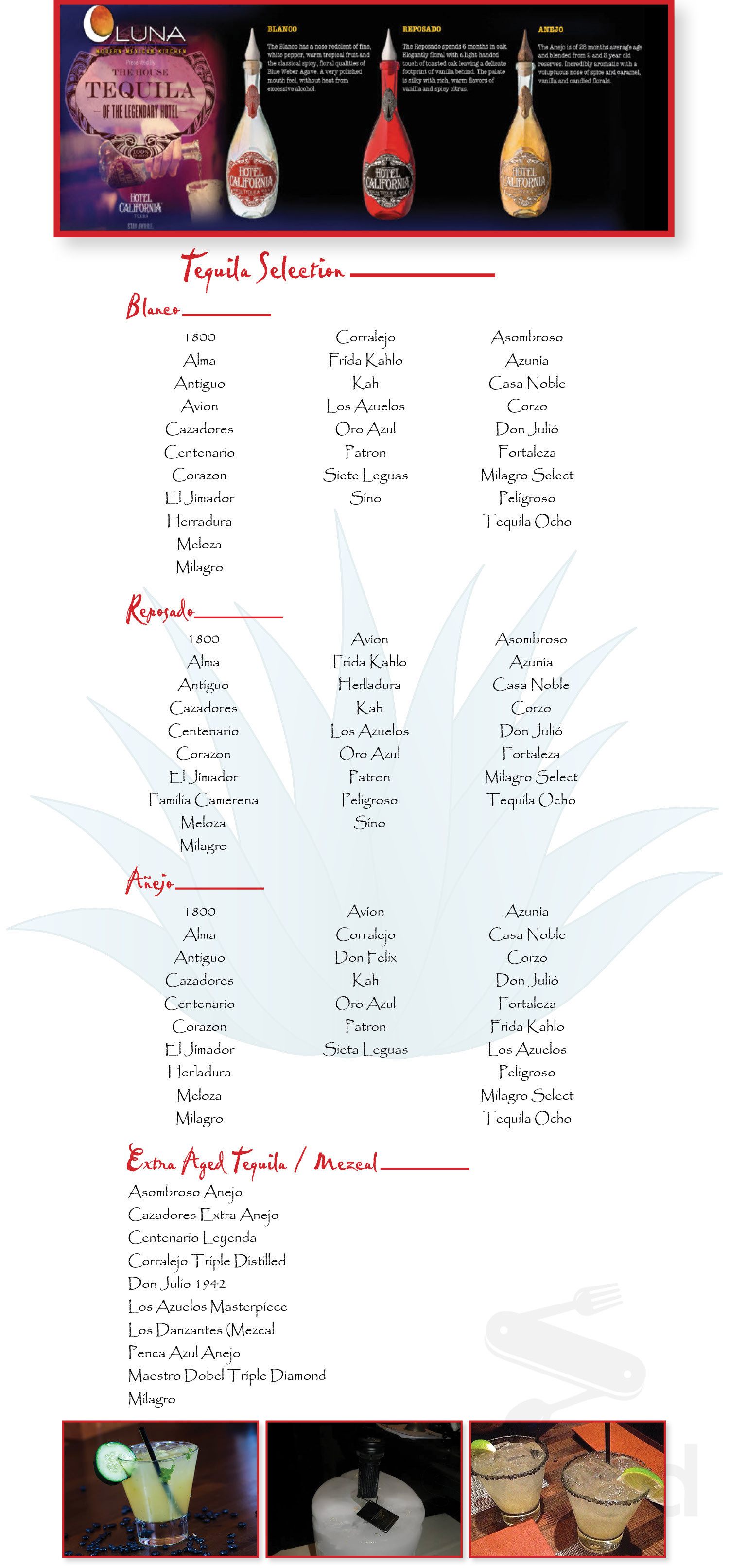 Luna Modern Mexican Kitchen menu in Rancho Cucamonga, California, USA