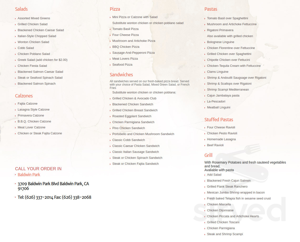 El Appetiz menu in Baldwin Park, California