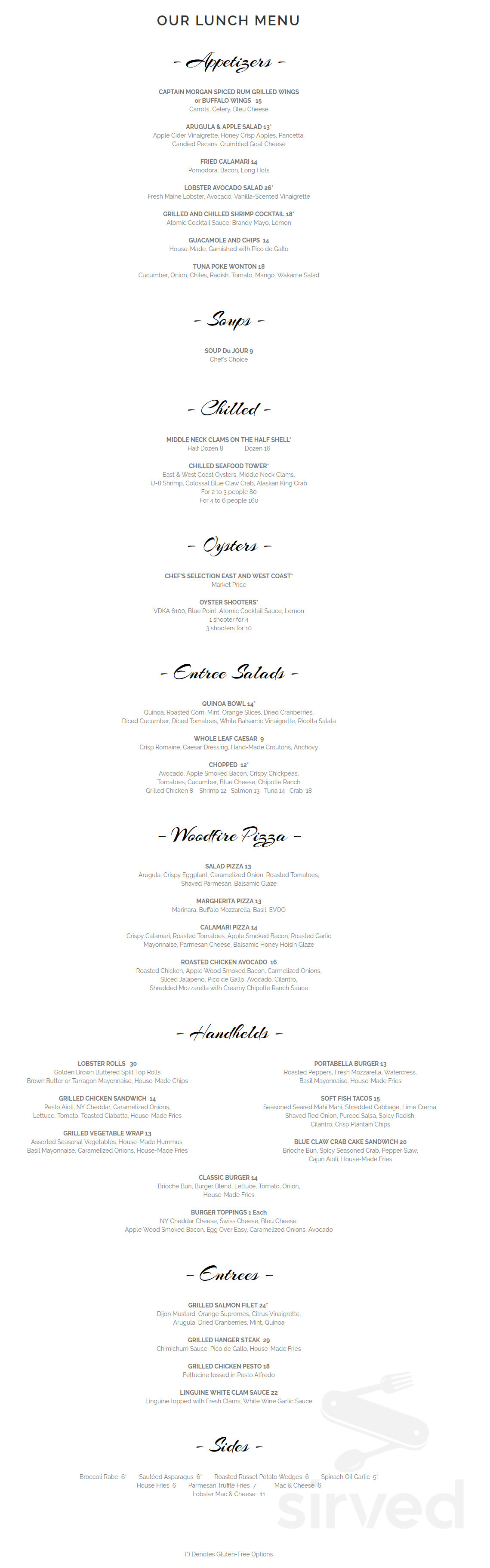 Charlies of Bay Head menu in Bay Head, New Jersey, USA