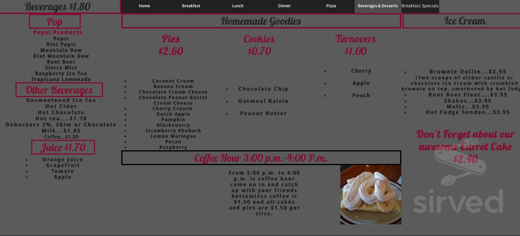 The FarmHouse Restaurant LLC menus in Stephenson, Michigan, United States