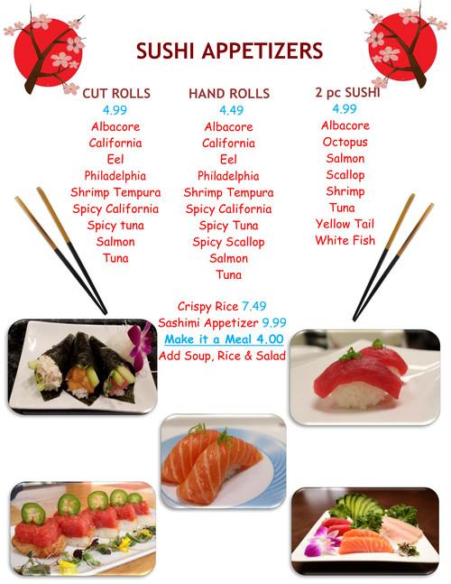 Shogun Restaurant menu in Palm Desert, California, USA