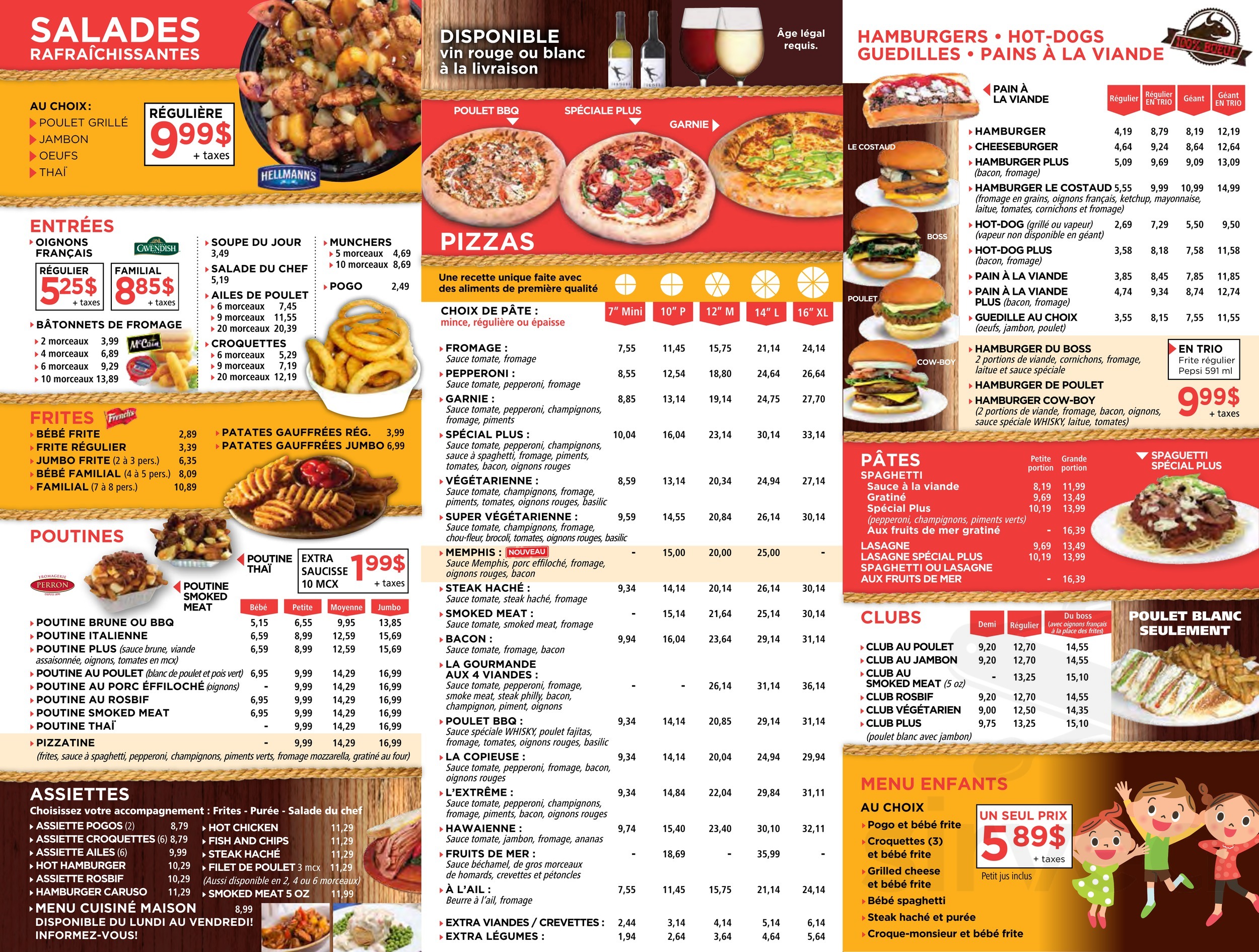 Restaurant Patates Plus menu in Québec, Quebec