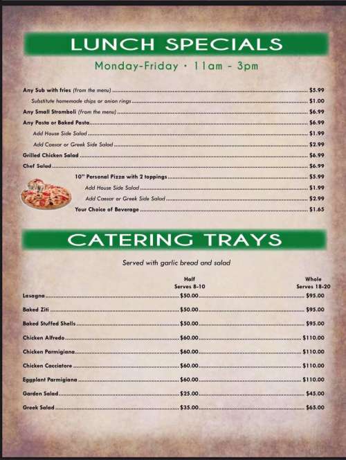 PALERMO's FAMLIY ITALIAN & GREEK RESTAURANT CONOVER, NC menu in Conover