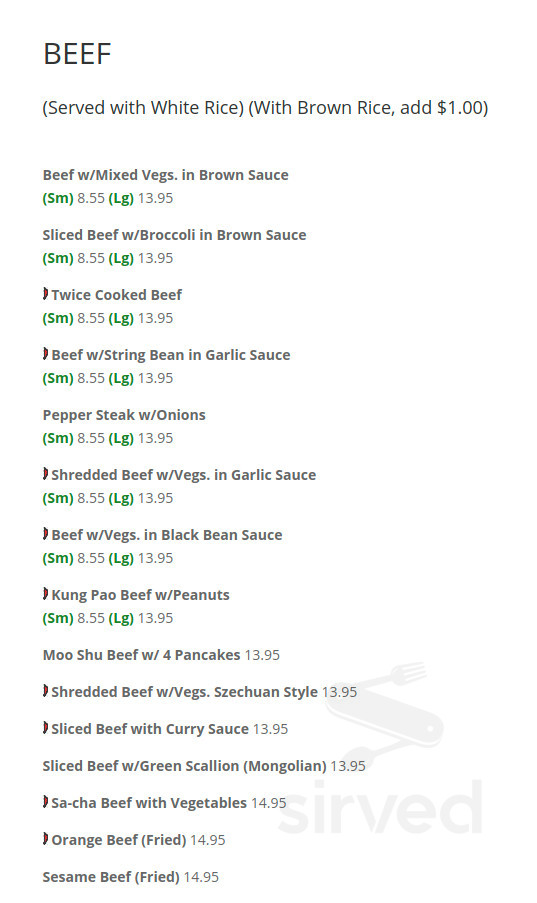 King's Palace Chinese Restaurant menu in Marlton, New Jersey, USA