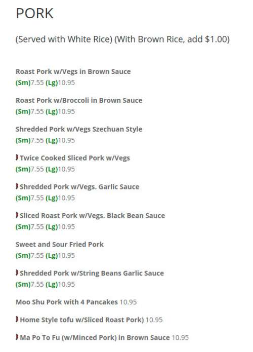 King's Palace Chinese Restaurant menu in Marlton, New Jersey, USA