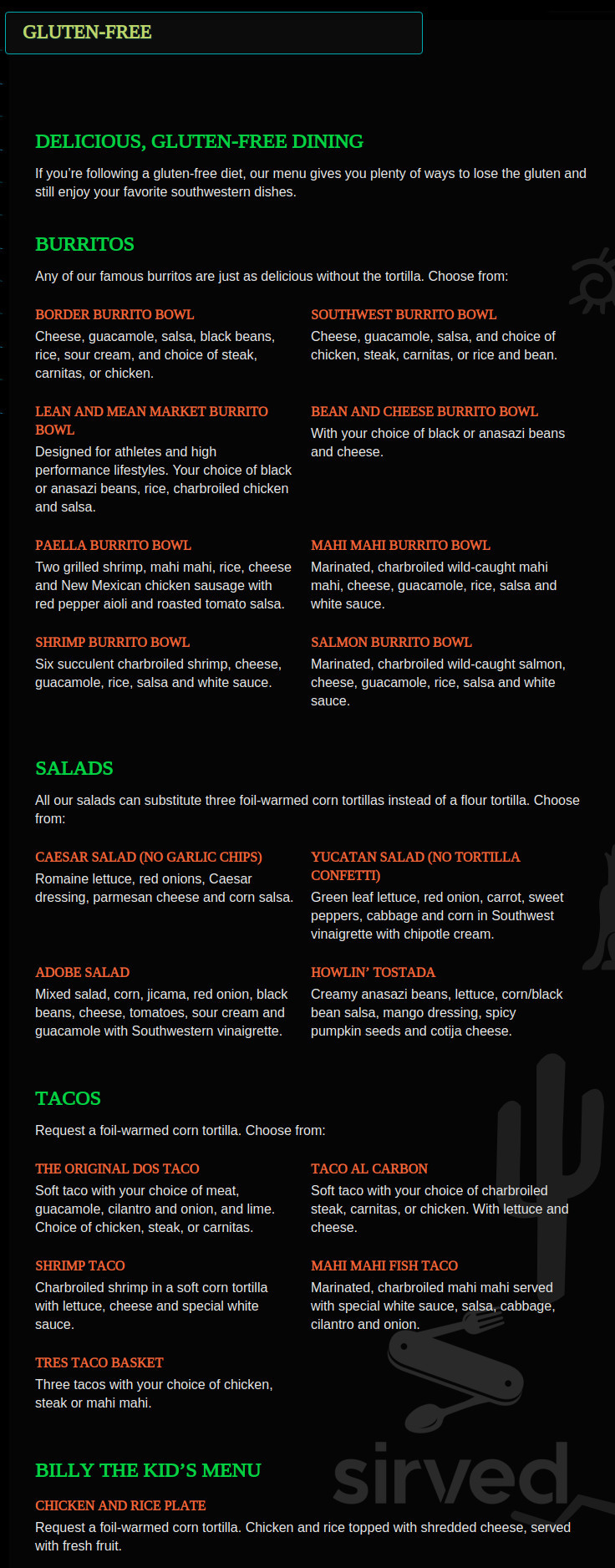 Dos Coyotes Border Cafe (Sunrise Boulevard) Menu, Prices, Delivery - Caviar