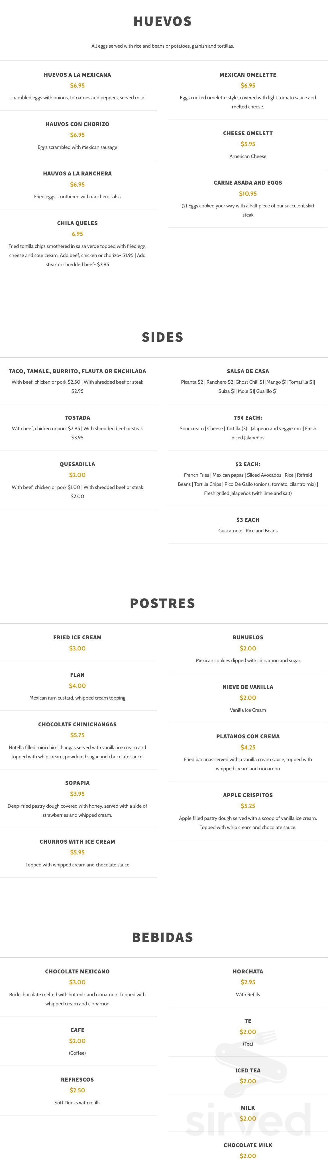 La Campana Mexican Restaurant menu in Bloomingdale, Illinois, USA